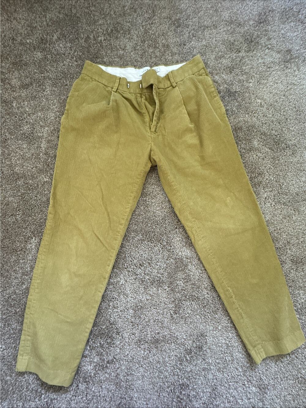 Topman Green Corduroy Pants Men’s With 30 Length 32, 100% Cotton
